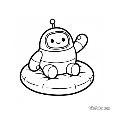 Round Robot on Pillow