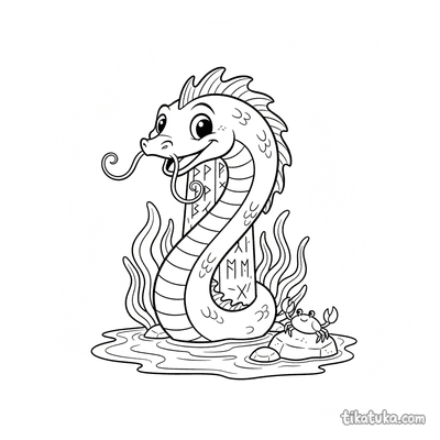 Sea Serpent Coiled Around Monolith