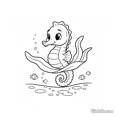 Seahorse on Floating Seaweed