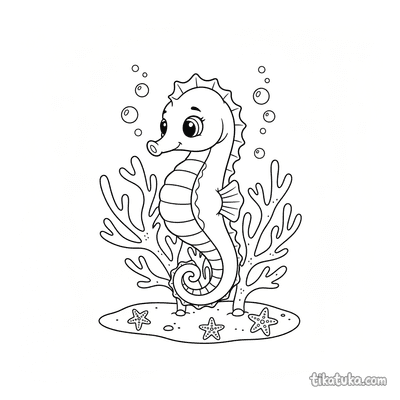 Seahorse Twirling Around Coral