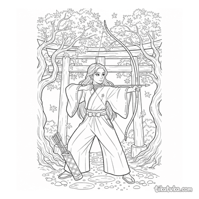 Shrine Maiden Practicing Archery