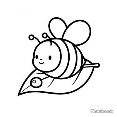 Little Bee on a Leaf