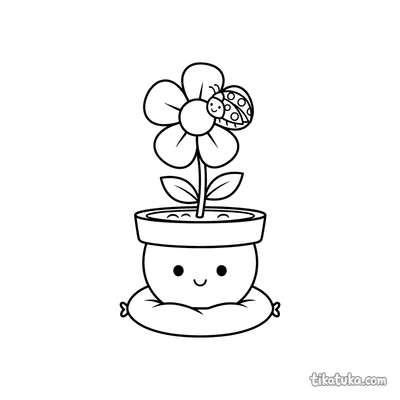Flower in Pot on Cushion