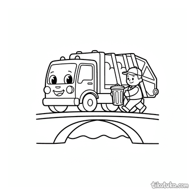 Garbage Truck on the Bridge