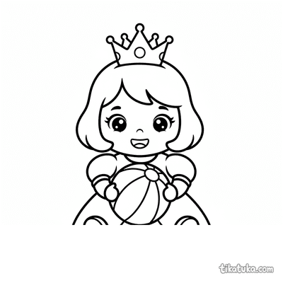 Princess with Crown and Ball