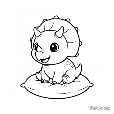 Simple Triceratops on Cushion