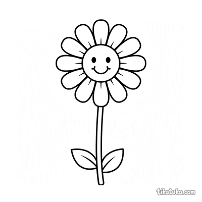 Single Daisy on White Background