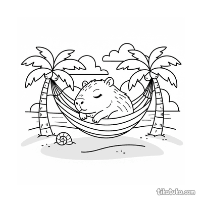 Sleepy Capybara in Sunset Hammock