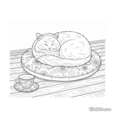 Sleepy Cat on Veranda Cushion