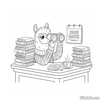 Sleepy Llama with Binoculars