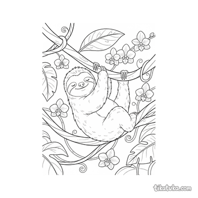 Sleepy Sloth on a Vine