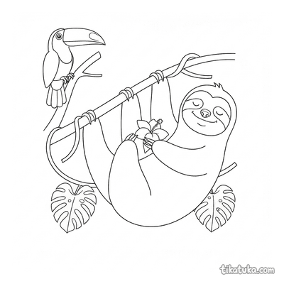 Sleepy Sloth on a Vine