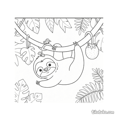 Sleepy Sloth in the Rainforest