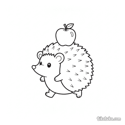 Hedgehog with Apple on Back