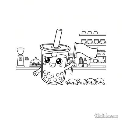 Smiling Boba Cup Marching