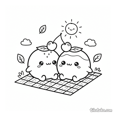 Smiling Mochi Duo on Picnic