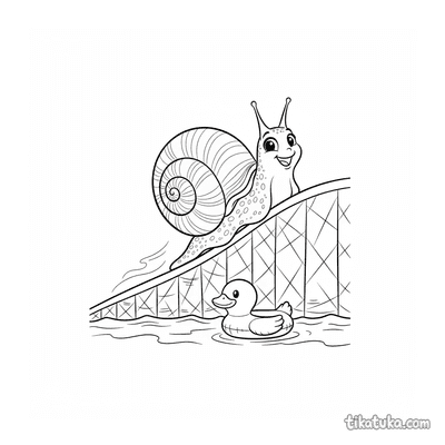 Snail Sliding Down Pool Incline