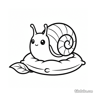 Snail with Shell House on Pillow