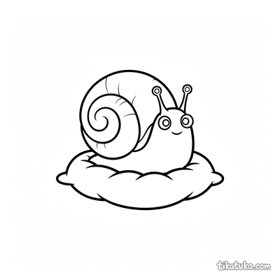 Snail with Shell on Pillow