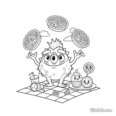 Spiky Monster Juggling Fruit Tarts