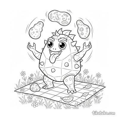 Spiky Monster Juggling Gummy Fruits