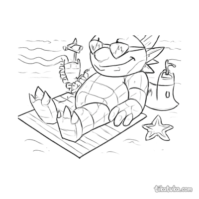 Spiky Monster Sunbathing