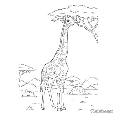 Giraffe Reaching for Leaves