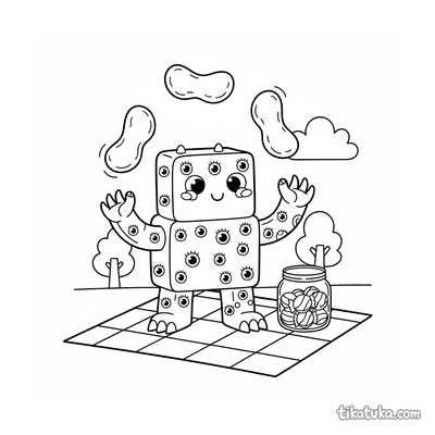 Square Monster Juggling Jelly Beans