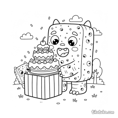 Square Monster Unpacking Cake