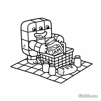 Square Monster with Jam Jar
