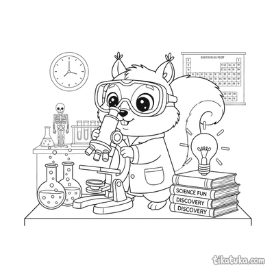 Squirrel Pupil with Microscope