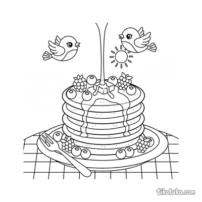 Stack of Pancakes with Berries
