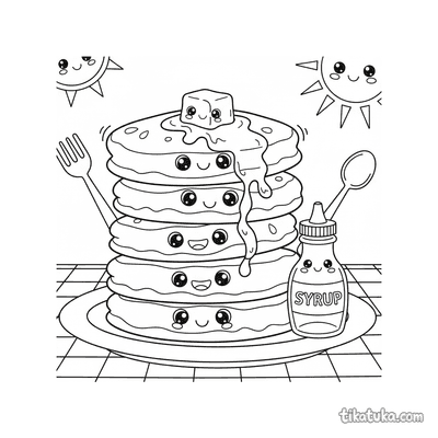 Stack of Smiling Pancakes