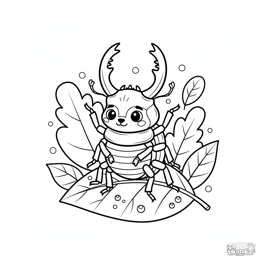 Stag Beetle on a Leaf