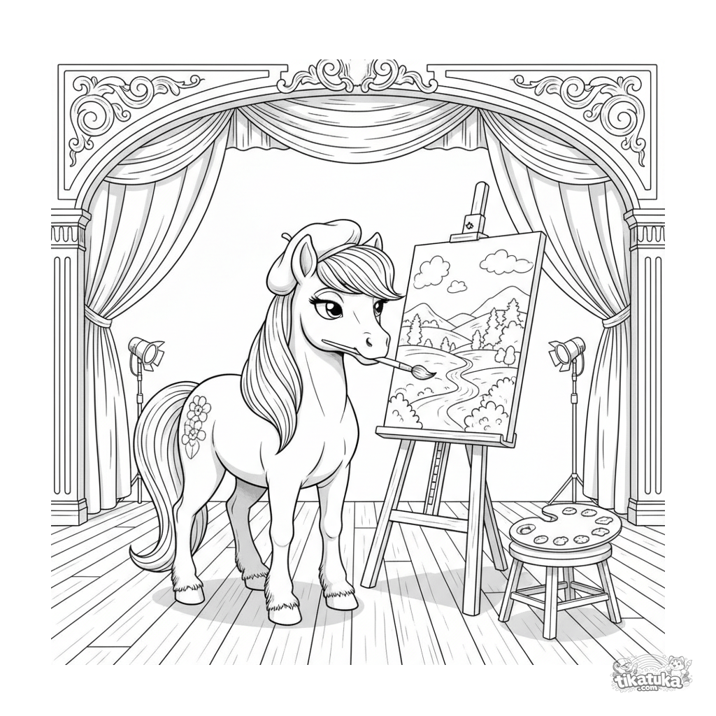 Stage Pony Painter at Easel