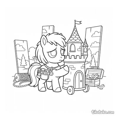 Stagehand Pony Moving a Prop