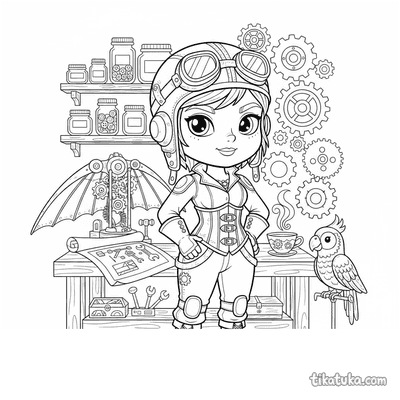 Steampunk Aviator Outfit in Workshop