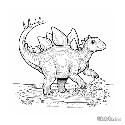 Stegosaurus in a Tidal Pool