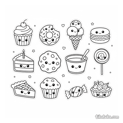 Sticker Sheet: Kawaii Desserts