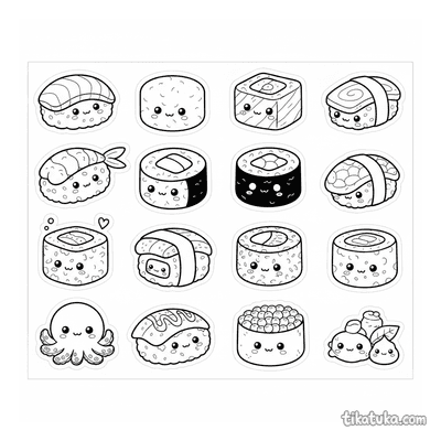 Cute Sushi Sticker Sheet