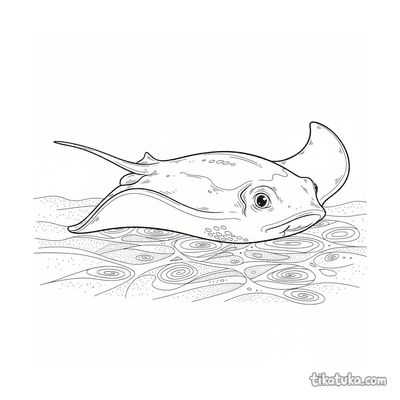 Stingray Gliding Over Sand
