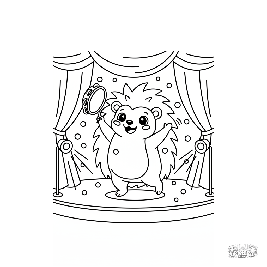 Hedgehog Dancing on Concert Stage