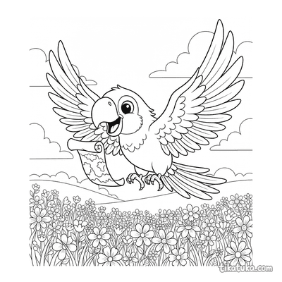 Parrot Flying with a Map