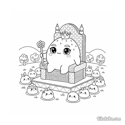 Strawberry Mochi King on a Throne