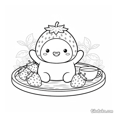 Strawberry Mochi on a Tea Tray
