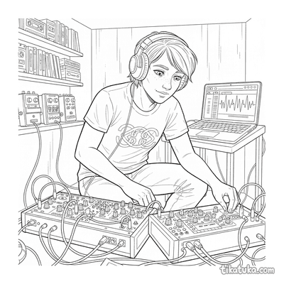 Synth Musician in Basement Studio