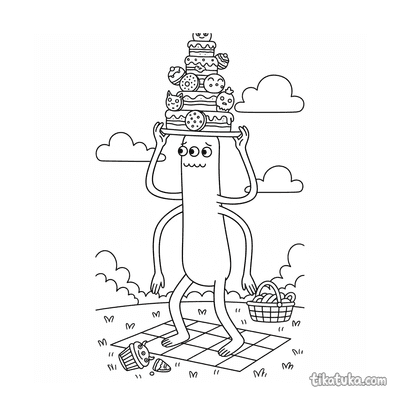 Tall Monster Balancing Cake Tower