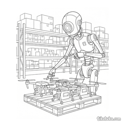 Tall Scanner Robot Inspecting Drones
