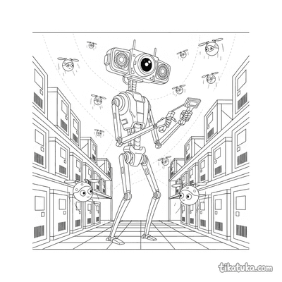 Tall Robot Scanning Inventory
