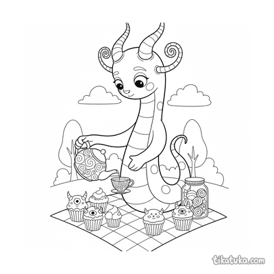 Tall Monster Pouring Tea